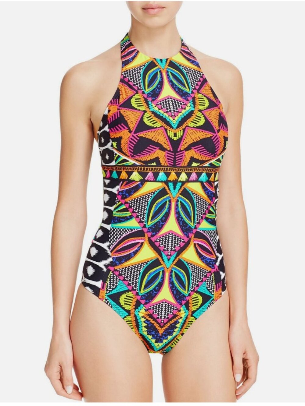 TRINA TURK AFRICANA HIGH NECK ONE PIECE SWIMSUIT
